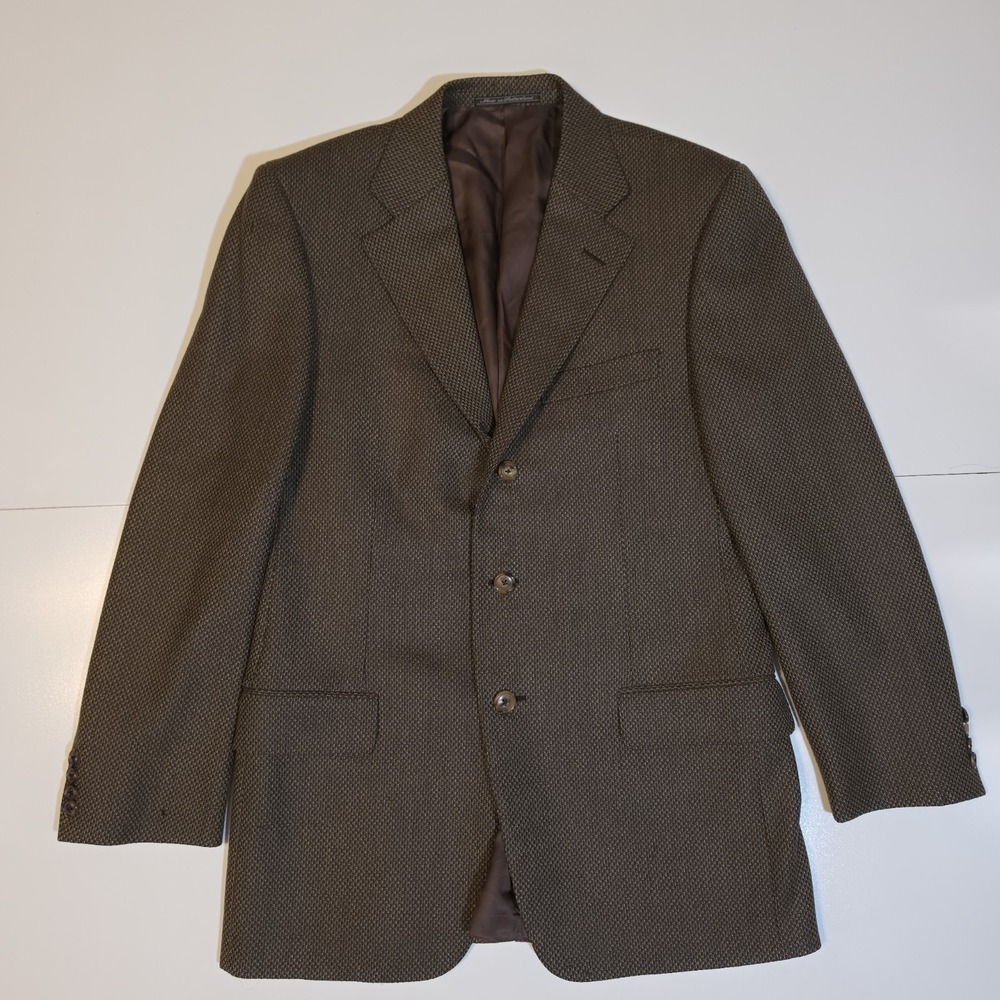 Ermenegildo Zegna Blazer 38L Brown Textured Wool Bergdorf Goodman Sport Coat